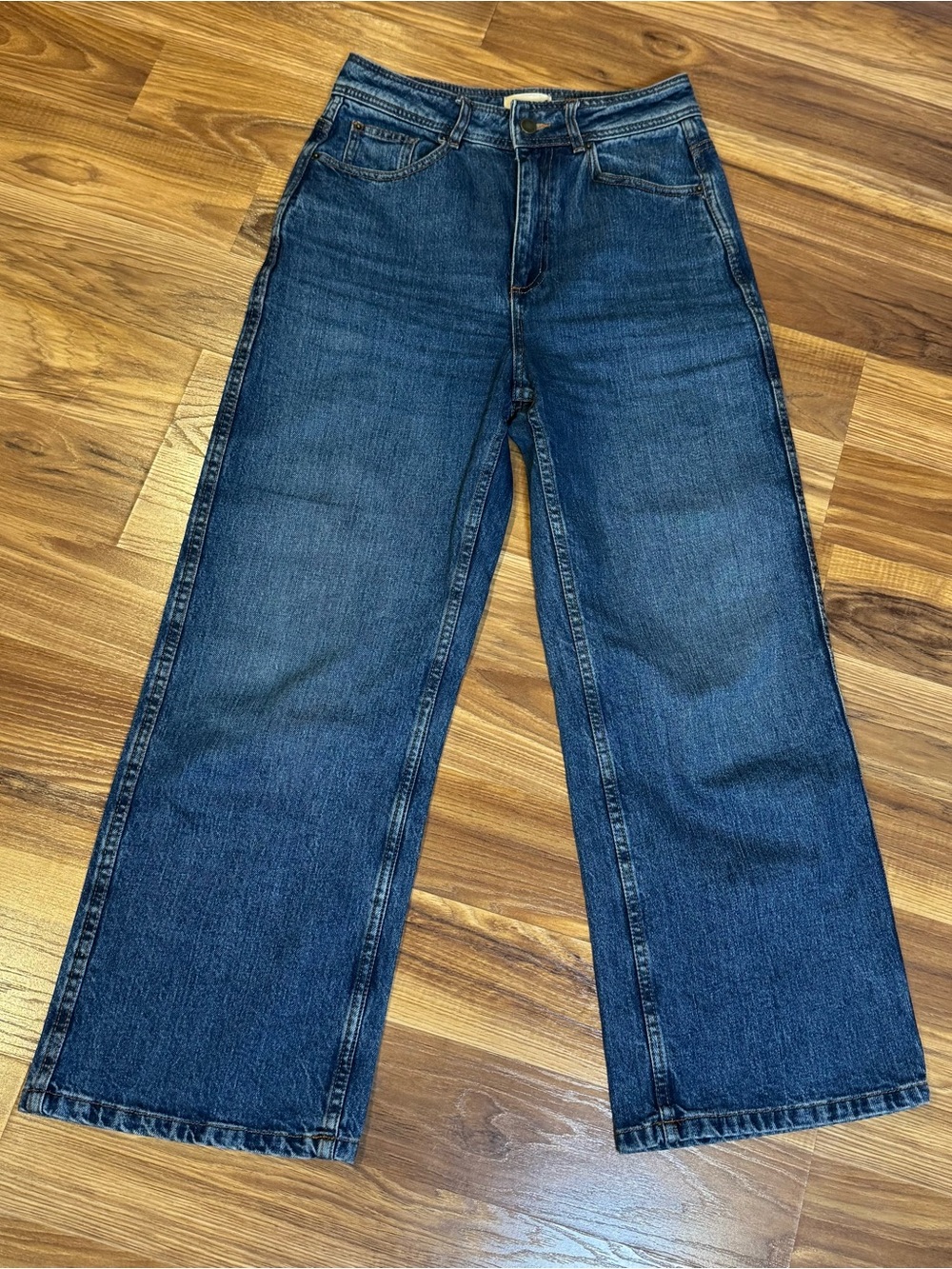 Sézane Women’s Denim Wide Leg Jeans, Size 38 (French)/ 6 (U.S.)